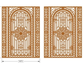 Thiết kế cổng 2 cánh hoa văn cong cnc