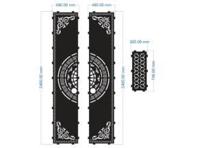 Thiết kế cổng 2 cánh trống đồng cnc dxf