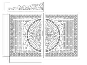 Thiết kế cổng 2 cánh trống đồng dxf