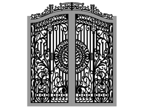 Thiết kế cổng 4 cánh bông tuyết cực đẹp