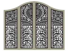 Thiết kế cổng 4 cánh lá tây cnc