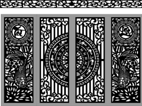 Thiết kế cổng 4 cánh tài lộc cnc model dxf