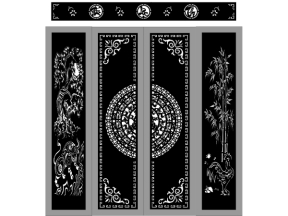 Thiết kế cổng 4 cánh trâu gà cnc