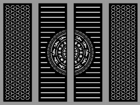 Thiết kế cổng 4 cánh trống đồng bông tuyết cnc