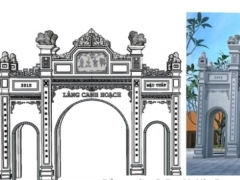 Thiết kế cổng làng Canh Hoạch sketchup