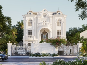 Thiết kế dựng 3d villa 3 tầng tuyệt đẹp