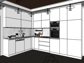 Thiết kế dựng nội thất phòng bếp sketchup việt nam
