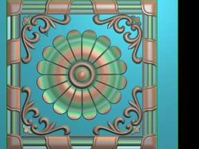 Thiết kế hoa kết hợp lá tây góc cnc