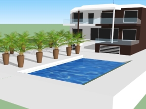 Thiết kế mặt tiền villa 2 tầng 6.3m có bể bơi cao cấp
