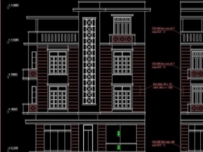 Thiết kế mẫu bản vẽ kiến trúc nhà phố 4 tầng