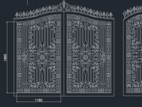 Thiết kế mẫu cổng 2 cánh file dxf