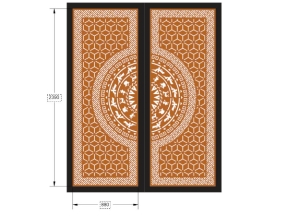 Thiết kế model cnc cổng 2 cánh dxf đẹp