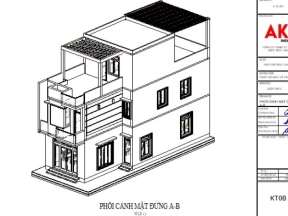 Thiết kế model revit mẫu biệt thự 3 tầng 6×15.5m