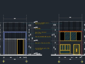 Thiết kế nhà 1 tầng có gác lửng 5x14m đầy đủ kiến trúc, kết cấu, điện nước