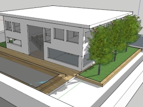 Thiết kế nhà 2 tầng đẹp 8x6m model sketchup
