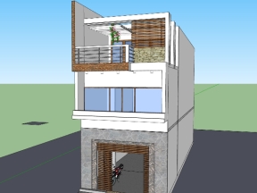 Thiết kế nhà 3 tầng đẹp model sketchup đẹp