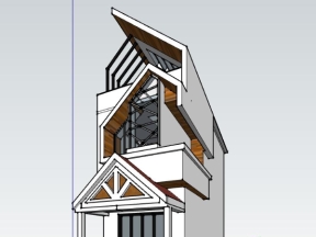 Thiết kế nhà 3 tầng mái lệch model su 4.5x12m