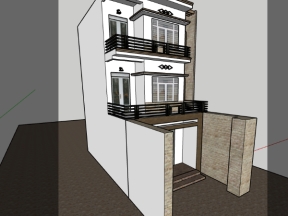 Thiết kế nhà 3 tầng model sketchup