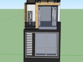 Thiết kế nhà 4 tầng 4.5x16m model sketchup việt nam