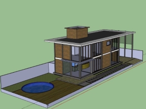 Thiết kế nhà biệt thự 2 tầng dựng model .skp