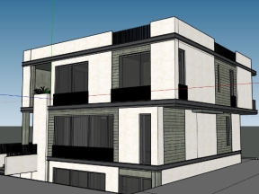 Thiết kế nhà biệt thự 2 tầng kiểu mới 14.8x15m model su 