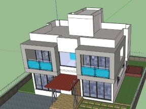Thiết kế nhà biệt thự 2 tầng sang trọng model 3dmax sketchup việt nam