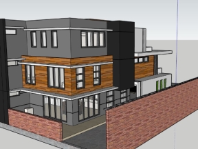 Thiết kế nhà biệt thự 3 tầng model 3d sketchup việt nam mới nhất