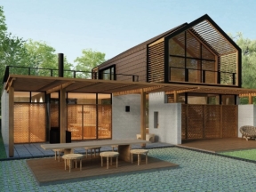 Thiết kế nhà lắp ghép 6x10m 2 tầng