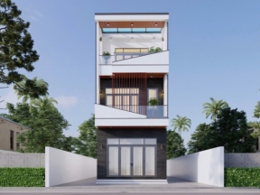 Thiết kế nhà phố 3 tầng 5x18m dxf