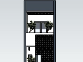Thiết kế Nhà phố 4 tầng 3.15x15.53 model sketchup