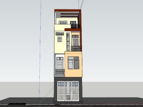 Thiết kế nhà phố 4 tầng 5x16.6m