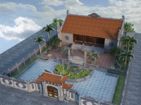 Thiết kế nhà thờ họ model 3d