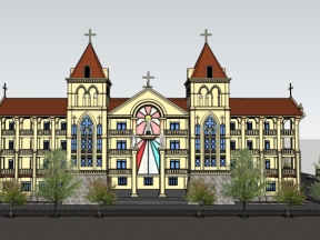 Thiết kế nhà thờ phúc yên đẹp model sketchup