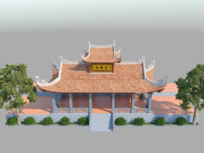 Thiết kế nhà tiền tế đầy đủ (mẫu để làm chùa 2 mái)