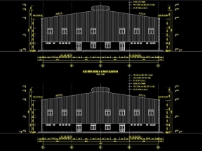 Thiết kế nhà xưởng kết cấu thép 2 tầng 40x90m đầy đủ kiến trúc, kết cấu, điện nước