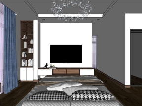 Thiết kế nội thất phòng ngủ 3d.skp đẹp