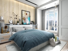 Thiết kế nội thất phòng ngủ hiện đại 3dmax mẫu 17