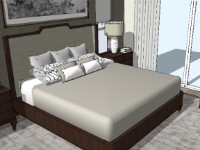 Thiết kế nội thất phòng ngủ hiện đại file sketchup