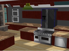 Thiết kế phòng bếp đẹp model 3d sketchup 