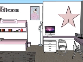 Thiết kế phòng ngủ cho bé model 3d su đẹp
