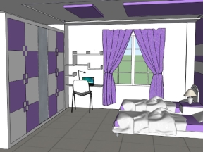 Thiết kế phòng ngủ đẹp dựng model su