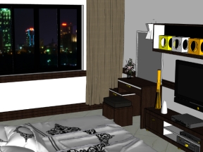 Thiết kế phòng ngủ dựng trên model sketchup