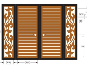Thiết kế thiết kế cnc cổng 4 cánh phong cách