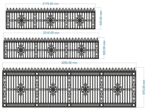 Thiết kế thiết kế cnc hàng rào 3 diện tích thiết kế