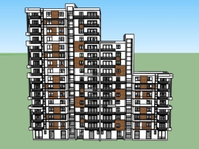 Thiết kế tòa nhà chung cư model sketchup