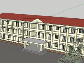 Thiết kế trường tiểu học 3 tầng model su 47.2x10.3m