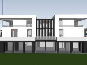 Thiết kế villa 3 tầng 77x50m model sketchup