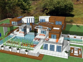 Thiết kế villa nghỉ dưỡng có hồ bơi đẳng cấp model sketchup việt nam