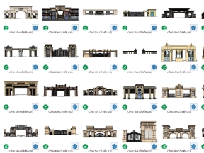 Thư viện tổng hợp file 3D sketchup mẫu cổng tân cổ điển