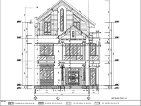 Tổng hợp  gồm kiến trúc nhà 2 tầng 1 tum 10.1x10.97m